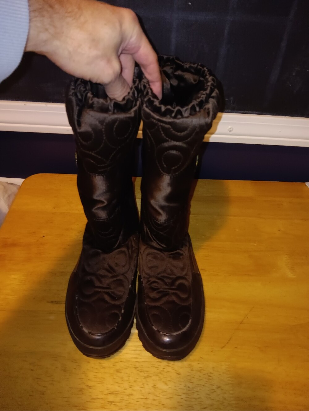 Coach Brown Quilted Mid-Calf Boots Size 9